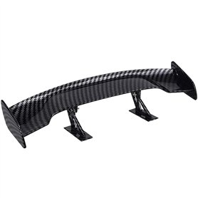 Tingz Mini aileron de voiture，Fibre de Carbone Décoration sans Perforation Noir，Décoration universelle de queue