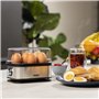Princess 262046 Cuiseur à œufs électrique - Pour 6 œufs - Œufs durs, mollets ou à la coque - 400 W Inox Brossé
