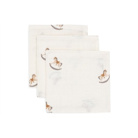 Jollein Lot de 3 langes pour bébé - Nostalgic Ride - 31 x 31 cm - 100% coton - Certifiées Oeko-Tex