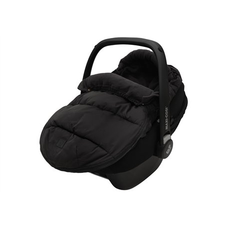 Jollein Chancelière rembourrée - Noir - Pour siège bébé groupe 0+ et poussette - Pour ceinture à 3 points et 5 points