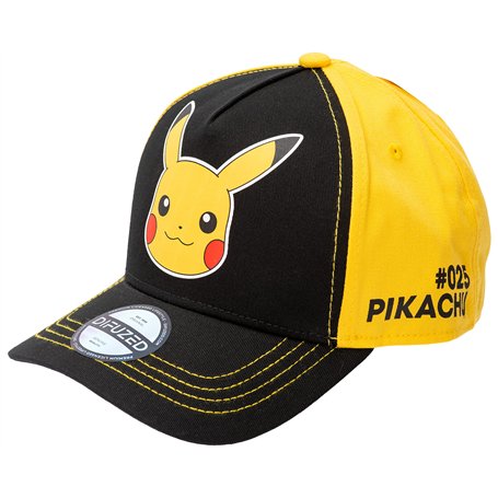 Pokemon Pikachu Head | Casquette de baseball | Noir - Taille unique