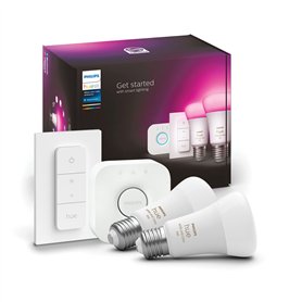 Philips Hue - Startkit 2xE27 + Bridge & Dimmer - Blanc & Color Ambiance