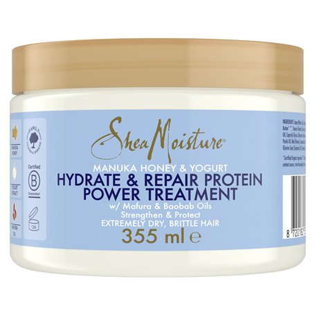 SheaMoisture Traitement à base de Protéines Hydrate & Repair pour les cheveux extrêmement secs et fragiles Miel de Manuka et Yao