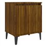 Comodino con Gambe in Metallo Rovere Marrone 40x30x50 cm