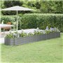 vidaXL Lit surélevé de Jardin Acier Enduit de Poudre 368x80x36 cm Gris