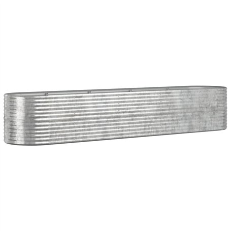 vidaXL Lit surélevé de Jardin Acier Enduit de Poudre Argenté