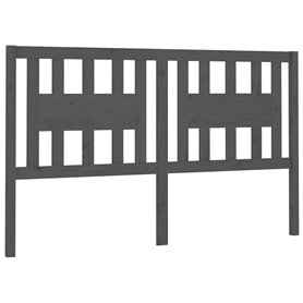 Tête de lit Gris 126x4x100 cm Bois massif de pin
