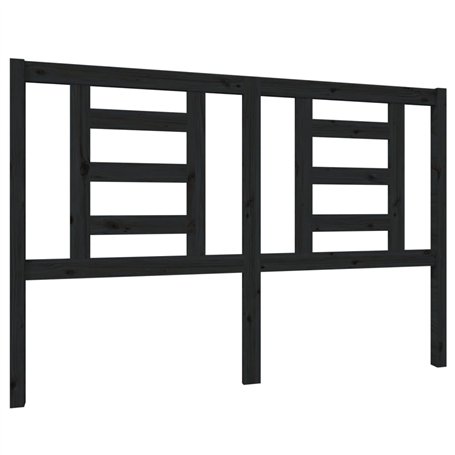 Tête de lit Noir 146x4x100 cm Bois massif de pin
