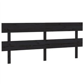 Tête de lit Noir 184x3x81 cm Bois massif de pin