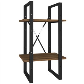 Bussandri Exclusive Bibliothèque à 2 compartiments Marron aspect chêne 40 x 30 x 70 cm