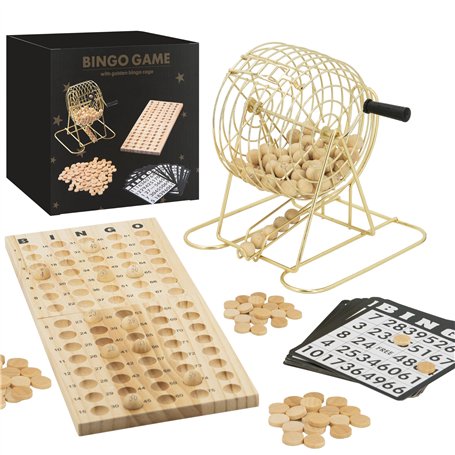 Kyto Grand Jeu de Bingo doré en métal avec 150 jetons