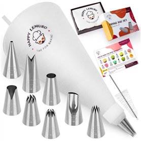 Lot de poches à douille de qualité supérieure avec douilles, poche à douille en coton lavable au lave-vaisselle avec 8 douilles, Lot de poches à douille de qualité supérieure avec douilles