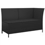 Salon de jardin 4 pcs avec coussins Noir Résine tressée