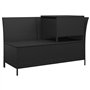 Salon de jardin 4 pcs avec coussins Noir Résine tressée
