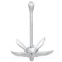 vidaXL Ancre Pliable avec Corde, Accessoire de Kayak, Système d'ancrage Grappin, Ancre de Bateau, Argenté 6 kg Fonte Galvanisée 
