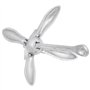 vidaXL Ancre Pliable avec Corde, Accessoire de Kayak, Système d'ancrage Grappin, Ancre de Bateau, Argenté 6 kg Fonte Galvanisée 