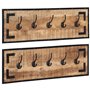 vidaXL Porte-manteaux 2 pcs 80x8x25 cm bois de manguier massif brut