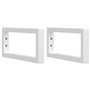 vidaXL Supports d'étagères pour lavabo 2 pcs blanc rectangulaire acier