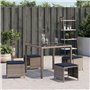 vidaXL Tabourets de Jardin avec Coussins Lot de 4 Gris résine tressée