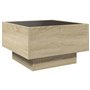 vidaXL Table basse avec LED 50 x 50 x 30 cm en bois d'ingénierie chêne sonoma, table d'appoint, table de salon, table centrale, 