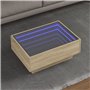 vidaXL Table basse avec lumières LED – Table d'appoint moderne en chêne Sonoma pour salon 70 x 50 x 30 cm