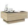 vidaXL Table basse avec lumières LED – Table d'appoint moderne en chêne Sonoma pour salon 70 x 50 x 30 cm