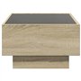 vidaXL Table basse avec lumières LED – Table d'appoint moderne en chêne Sonoma pour salon 70 x 50 x 30 cm