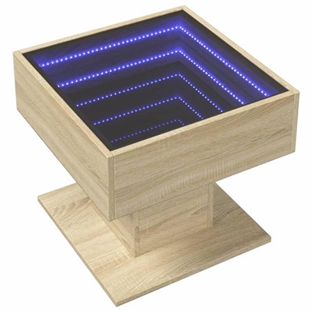 vidaXL Table basse avec lumières LED – Chêne Sonoma