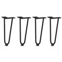 vidaXL Pieds de table en forme d'épingle à cheveux 4 pcs noir 30 cm