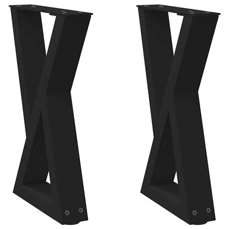 vidaXL Pieds de table basse 2 pcs noir 28x(42-43