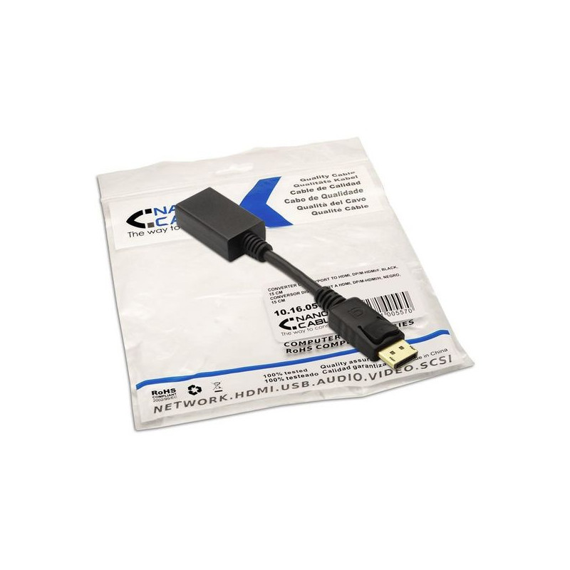 Image secondaire de Adaptateur DisplayPort vers HDMI NANOCâble 10.16.0502 15 cm Noir