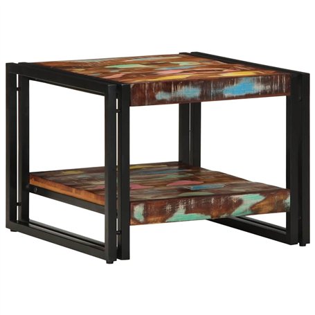vidaXL Table Basse Multicolore 50x50x38 cm Bois de récupération Massif