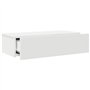 vidaXL Étagère Murale et tiroirs Blanc 60x26,5x15 cm Bois d'ingénierie