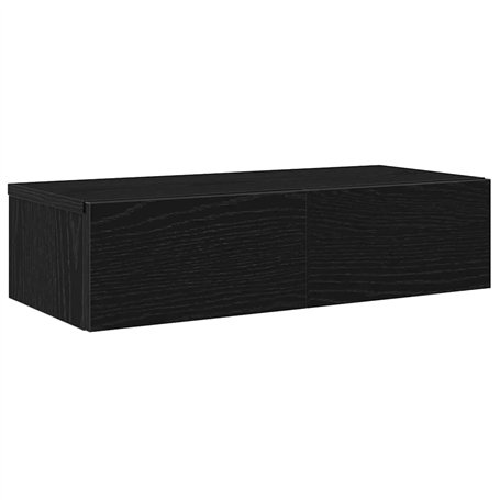 vidaXL Étagère Murale avec tiroirs Noir 60x26
