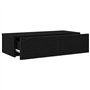 vidaXL Étagère Murale avec tiroirs Noir 60x26,5x15cm Bois d'ingénierie
