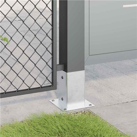 vidaXL Bases de poteau carrées 12 pcs argent 81x81 mm acier galvanisé