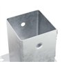 vidaXL Bases de poteau carrées 4 pcs argent 91x91 mm acier galvanisé, base de clôture en béton, base de poteau de clôture, suppo