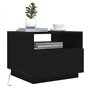 vidaXL Table Basse avec lumières LED chêne Noir 50x49x40 cm, Table d'appoint, Table de Salon, Table latérale, Bout de canapé, Ta