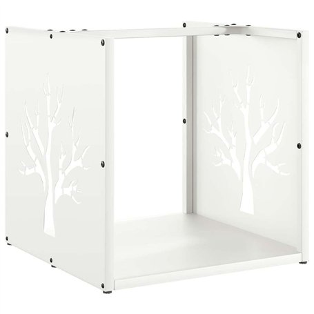 vidaXL Portant de Bois Chauffage Blanc 40x40x40 cm