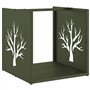 vidaXL Portant de Bois Chauffage Vert Olive 40x40x40 cm