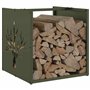 vidaXL Portant de Bois Chauffage Vert Olive 40x40x40 cm