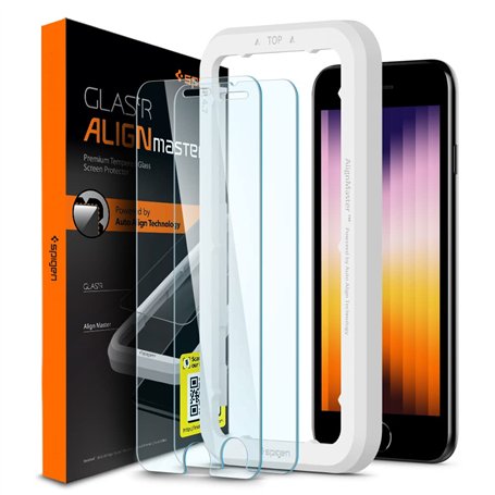 Spigen AlignMaster Verre Trempé compatible avec iPhone SE 3 (2022)