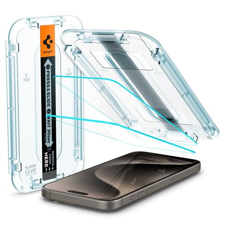 Spigen Glas.tR EZ Fit Verre Trempé pour iPhone 15 Pro Max