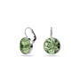 Swarovski Pendants d'oreilles Bella, Taille ronde, Vertes, Placage de ton or