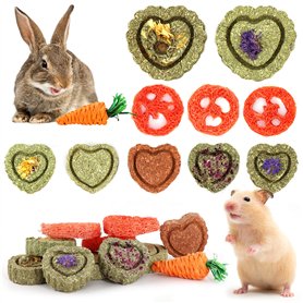DOGGYZSTYLE 11 Jouets pour Petits Animaux,à Mâcher pour Lapins,Jouets à Mâcher Timothy Hay Naturel,Améliorer la Santé Dentaire,p DOGGYZSTYLE 11 Jouets pour Petits Animaux