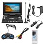 Plyisty Lecteur DVD Portable avec Écran Rotatif 7,8'',écran orientable sur 270 degrés, Batterie Rechargeable Intégrée,Accepte US