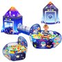 Tente de Jeu de Fusée 3 en 1 avec Tunnel de Fosse à Balles Enfant Astronaute Espace 3PC Playhouse Intérieur Extérieur Pliable Po