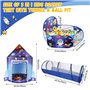 Tente de Jeu de Fusée 3 en 1 avec Tunnel de Fosse à Balles Enfant Astronaute Espace 3PC Playhouse Intérieur Extérieur Pliable Po