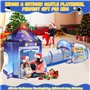Tente de Jeu de Fusée 3 en 1 avec Tunnel de Fosse à Balles Enfant Astronaute Espace 3PC Playhouse Intérieur Extérieur Pliable Po