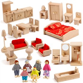 KABENFIS 5 Set Dollhouse Meubles Accessoires avec Une Famille de 6 poupées Décoration Faire Semblant de Jouer Jouets pour Filles KABENFIS 5 Set Dollhouse Meubles Accessoires avec Une Famille de 6 poupées Décoration Faire Semblant de Jouer Jouets pour Filles